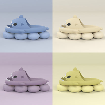 New Men and Women Summer Slippers Lovely Shark Shape Slides Outdoor Women Shoes Flip Flops Lightweight Open Toe Beach Pool Slides Sandals Shark Shower Slipper