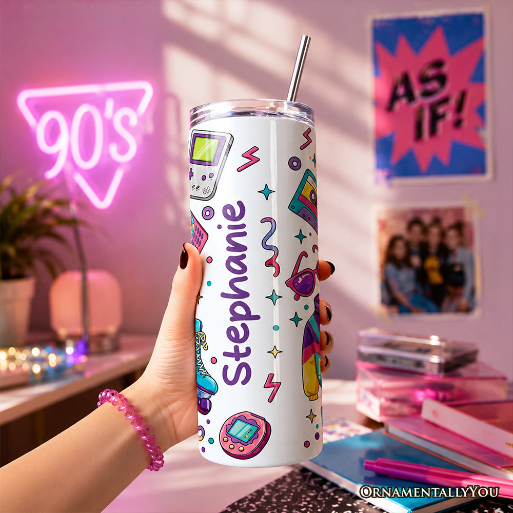 Be Patient I'm From the 1900s Throwbacks 20oz Personalized Tumbler With Lid and Stainless Steel Straw, Retro 90s Funny Gift Cup